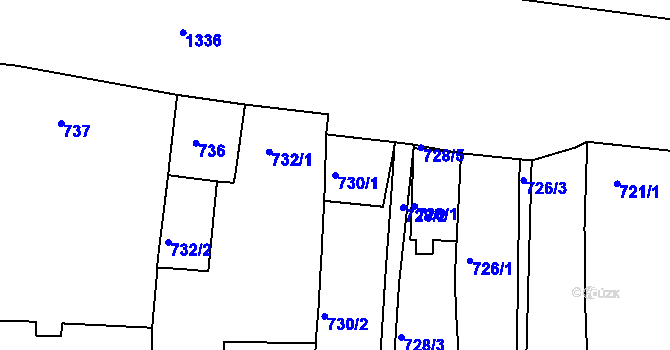 Parcela st. 730/1 v KÚ Smečno, Katastrální mapa