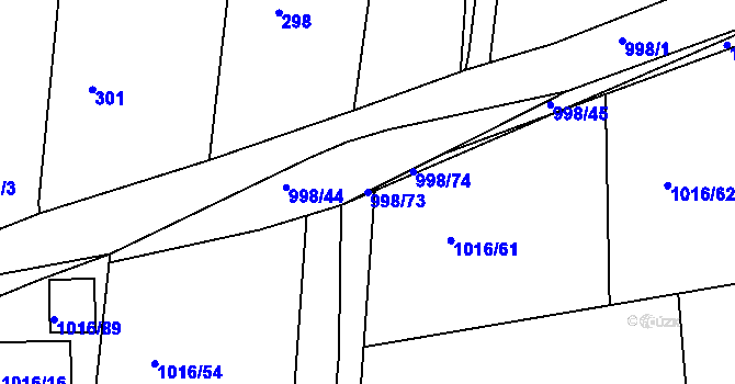 Parcela st. 998/73 v KÚ Smečno, Katastrální mapa