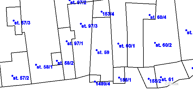 Parcela st. 59 v KÚ Smetanova Lhota, Katastrální mapa