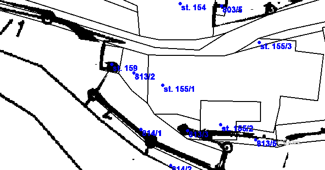 Parcela st. 155/1 v KÚ Smetanova Lhota, Katastrální mapa