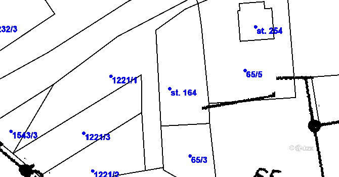 Parcela st. 164 v KÚ Smetanova Lhota, Katastrální mapa