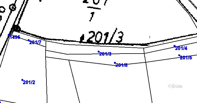 Parcela st. 201/3 v KÚ Smetanova Lhota, Katastrální mapa