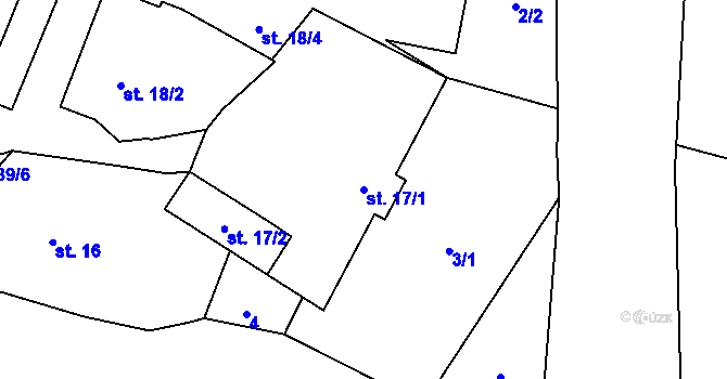 Parcela st. 17/1 v KÚ Varvažov, Katastrální mapa