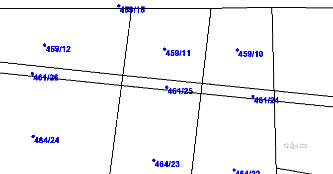 Parcela st. 461/25 v KÚ Varvažov, Katastrální mapa