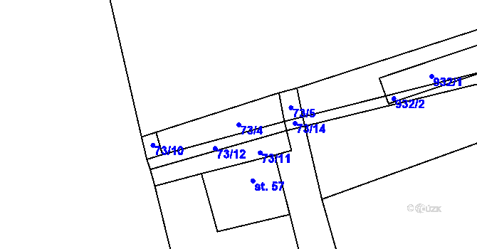 Parcela st. 73/4 v KÚ Křičov, Katastrální mapa
