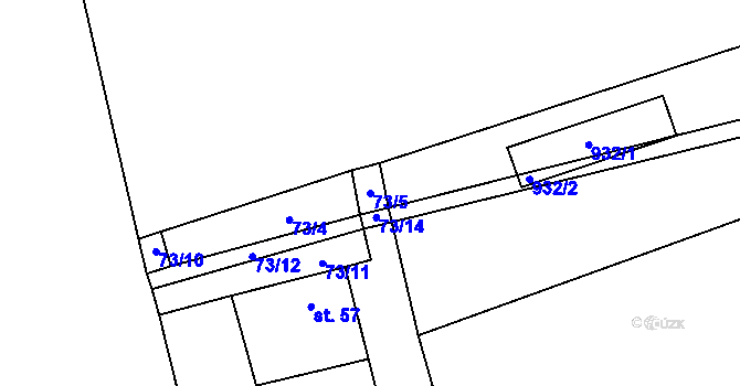 Parcela st. 73/5 v KÚ Křičov, Katastrální mapa