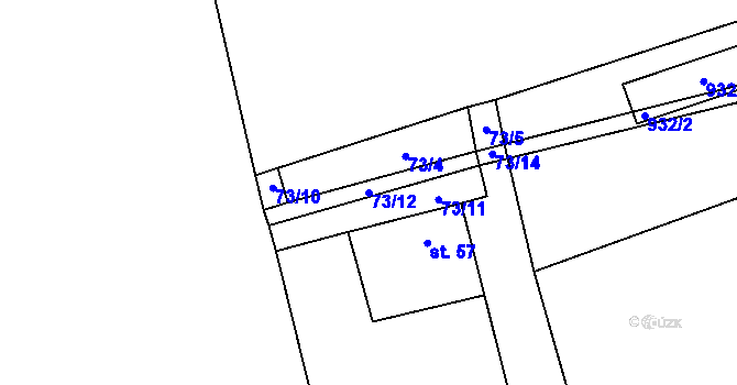 Parcela st. 73/12 v KÚ Křičov, Katastrální mapa