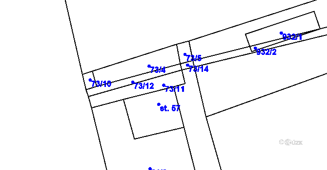 Parcela st. 73/11 v KÚ Křičov, Katastrální mapa