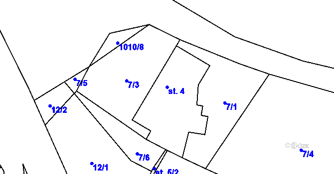 Parcela st. 4 v KÚ Smidary, Katastrální mapa