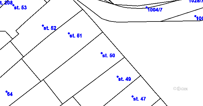 Parcela st. 50 v KÚ Smidary, Katastrální mapa