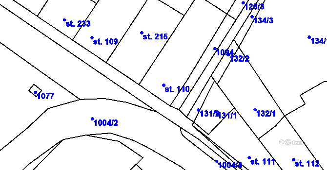 Parcela st. 110 v KÚ Smidary, Katastrální mapa
