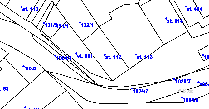 Parcela st. 112 v KÚ Smidary, Katastrální mapa