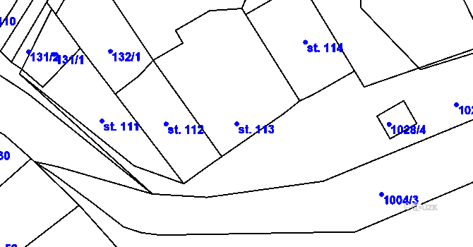 Parcela st. 113 v KÚ Smidary, Katastrální mapa