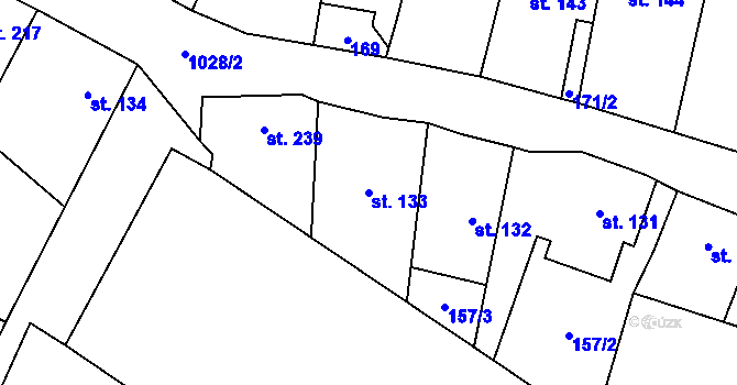 Parcela st. 133 v KÚ Smidary, Katastrální mapa