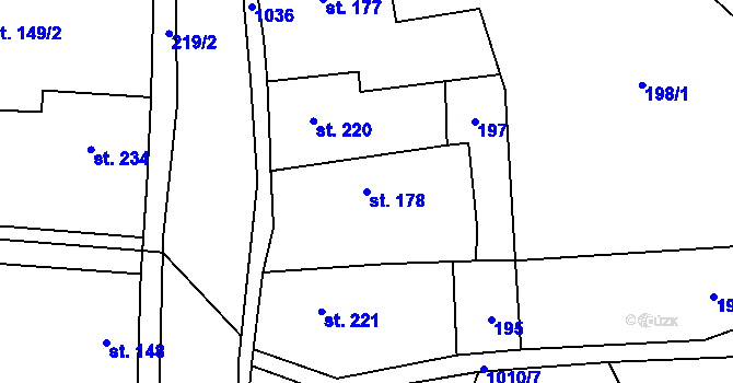 Parcela st. 178 v KÚ Smidary, Katastrální mapa