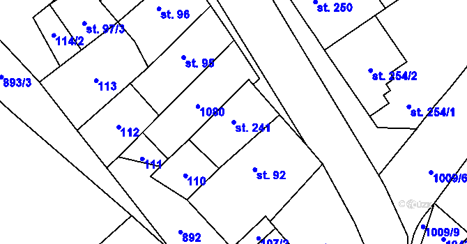 Parcela st. 241 v KÚ Smidary, Katastrální mapa