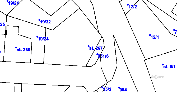 Parcela st. 267 v KÚ Smidary, Katastrální mapa