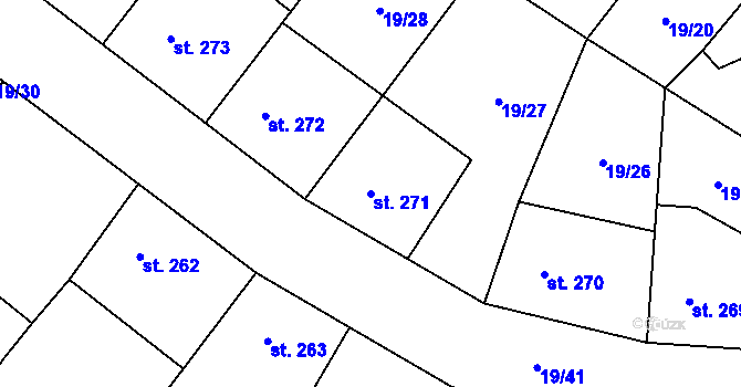 Parcela st. 271 v KÚ Smidary, Katastrální mapa