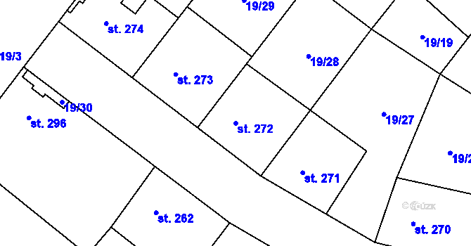 Parcela st. 272 v KÚ Smidary, Katastrální mapa