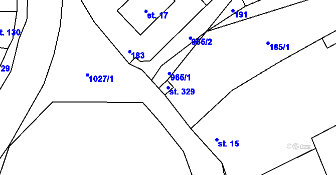 Parcela st. 329 v KÚ Smidary, Katastrální mapa