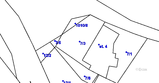 Parcela st. 7/3 v KÚ Smidary, Katastrální mapa