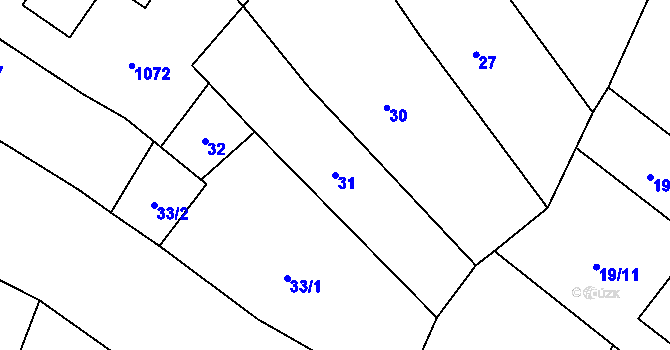 Parcela st. 31 v KÚ Smidary, Katastrální mapa