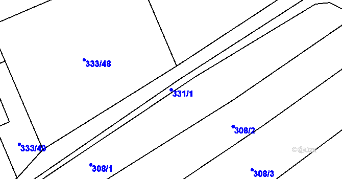 Parcela st. 331/1 v KÚ Smidary, Katastrální mapa