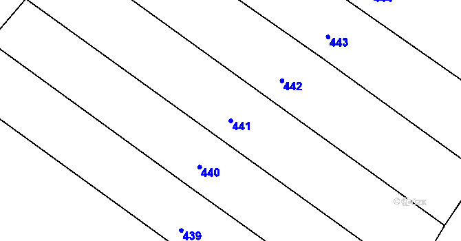 Parcela st. 441 v KÚ Smidary, Katastrální mapa