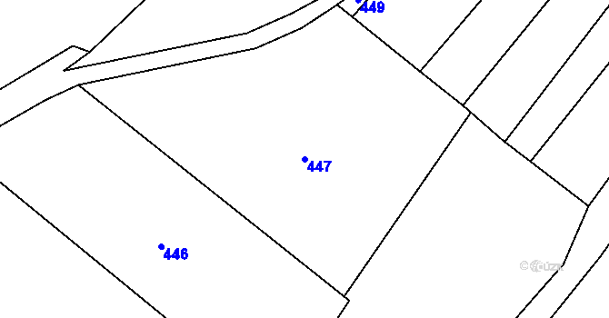 Parcela st. 447 v KÚ Smidary, Katastrální mapa