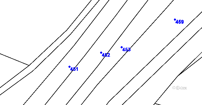 Parcela st. 452 v KÚ Smidary, Katastrální mapa