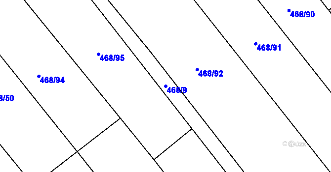 Parcela st. 468/9 v KÚ Smidary, Katastrální mapa