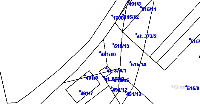 Parcela st. 491/10 v KÚ Smidary, Katastrální mapa