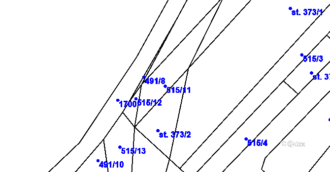 Parcela st. 515/11 v KÚ Smidary, Katastrální mapa