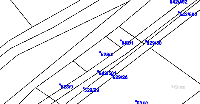 Parcela st. 528/1 v KÚ Smidary, Katastrální mapa