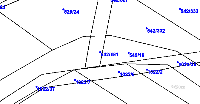 Parcela st. 542/181 v KÚ Smidary, Katastrální mapa