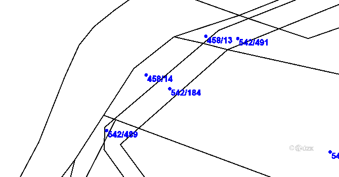Parcela st. 542/184 v KÚ Smidary, Katastrální mapa