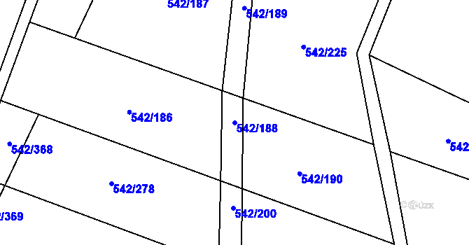 Parcela st. 542/188 v KÚ Smidary, Katastrální mapa