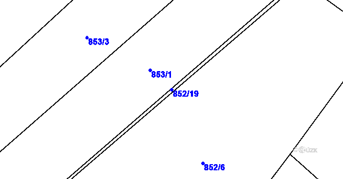 Parcela st. 852/19 v KÚ Smidary, Katastrální mapa