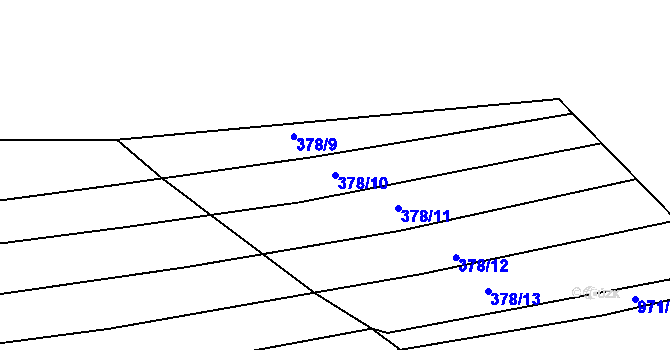 Parcela st. 378/10 v KÚ Smidary, Katastrální mapa