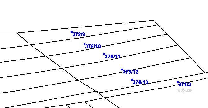 Parcela st. 378/11 v KÚ Smidary, Katastrální mapa