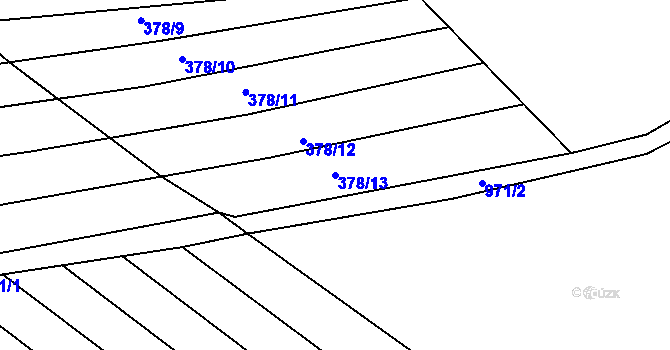 Parcela st. 378/13 v KÚ Smidary, Katastrální mapa