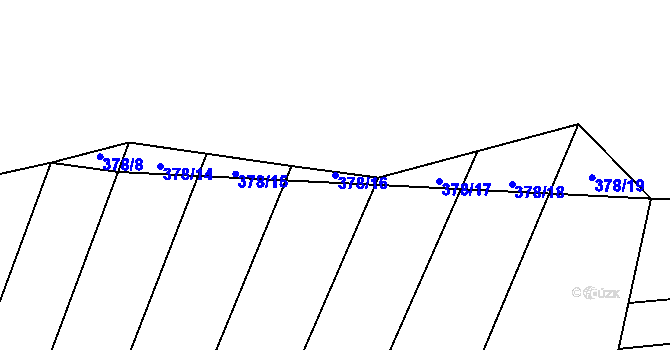 Parcela st. 378/16 v KÚ Smidary, Katastrální mapa