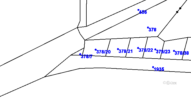 Parcela st. 378/20 v KÚ Smidary, Katastrální mapa