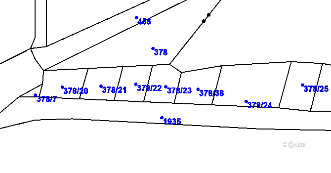 Parcela st. 378/23 v KÚ Smidary, Katastrální mapa