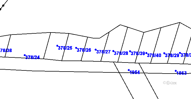 Parcela st. 378/27 v KÚ Smidary, Katastrální mapa