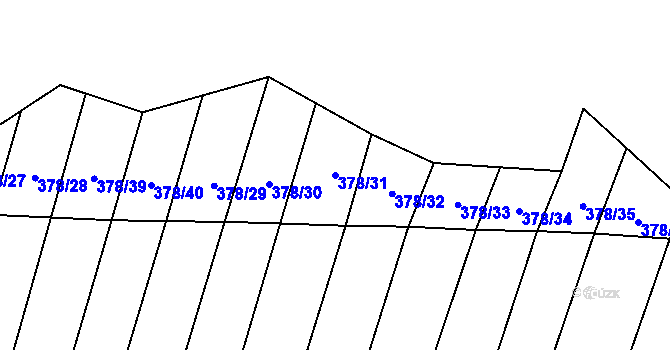 Parcela st. 378/31 v KÚ Smidary, Katastrální mapa