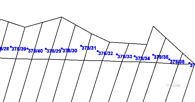 Parcela st. 378/32 v KÚ Smidary, Katastrální mapa
