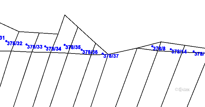Parcela st. 378/37 v KÚ Smidary, Katastrální mapa