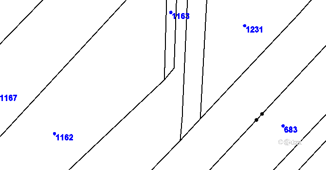 Parcela st. 542/310 v KÚ Smidary, Katastrální mapa