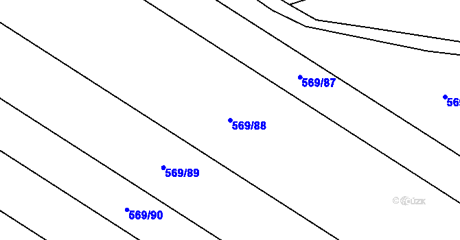Parcela st. 569/88 v KÚ Smidary, Katastrální mapa